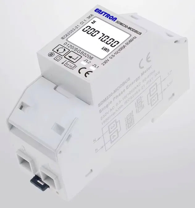 EASTRON SDM230 Series Single Phase Modbus Energy Meter (DIN Rail, 100A)