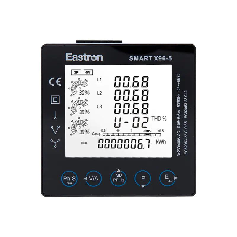 EASTRON Smart X96-5-MID Three Phase Panel Energy Meter (96×96, CT Operated, Modbus)