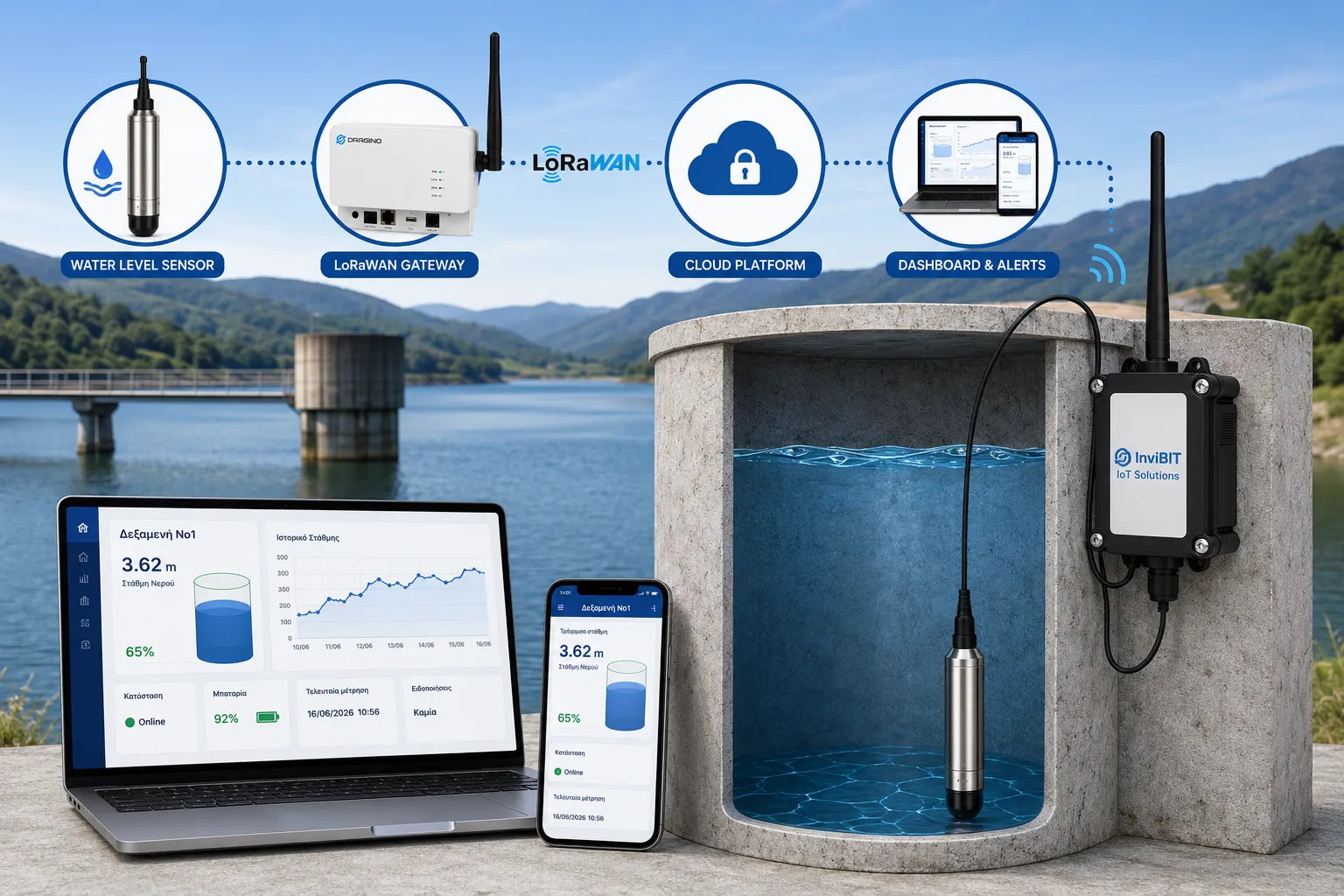 IoT LoRaWAN Water Level Monitoring Package (EU868)