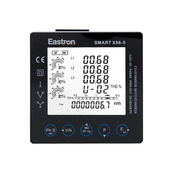 EASTRON Smart X96-5-MID Three Phase Panel Energy Meter (96×96, CT Operated, Modbus)