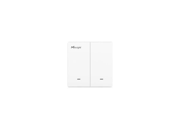 Milesight WS502 LoRaWAN Wall Switch (Double Button, 2 Wires, Non-Neutral) – Smart Wireless Lighting Control (EU868)